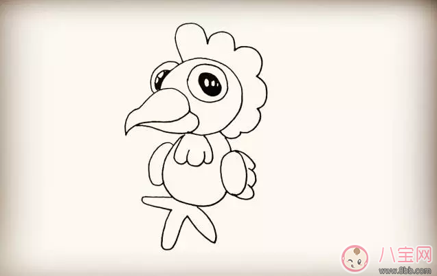 简笔画|宝宝简笔画简单画出大公鸡