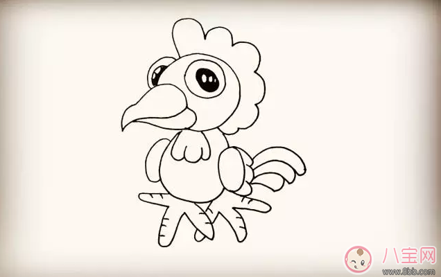 简笔画|宝宝简笔画简单画出大公鸡