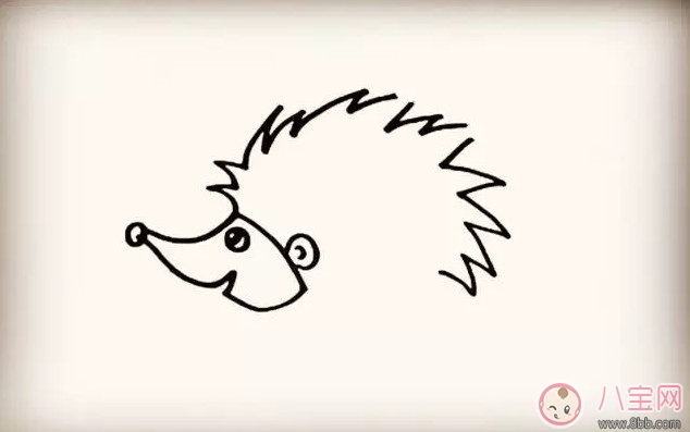 简笔画|儿童小动物简笔画 森林里的小刺猬简笔画