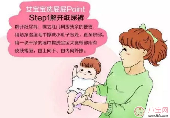女宝宝|新生儿女宝宝私处护理图解 女婴儿私处护理方法