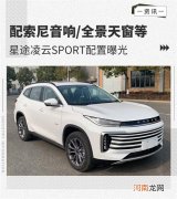 有望4月上市 星途凌云SPORT配置曝光优质
