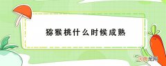 猕猴桃什么时候成熟?猕猴桃什么季节会成熟？