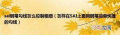 怎样在SAI上面用钢笔简单快捷的勾线 sai钢笔勾线怎么控制粗细