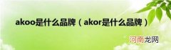akor是什么品牌 akoo是什么品牌