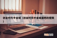 创业时代中金城酒吧的视频 创业时代中金城