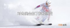 对冬奥会的了解和感受