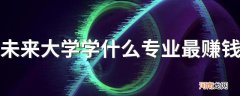 未来大学学什么专业最赚钱