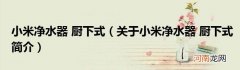 关于小米净水器 厨下式简介  小米净水器 厨下式