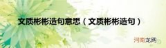 文质彬彬造句  文质彬彬造句意思