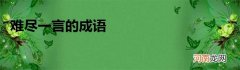难尽一言的成语