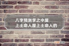 八字预测学之中屋上土命人 屋上土命人的命运